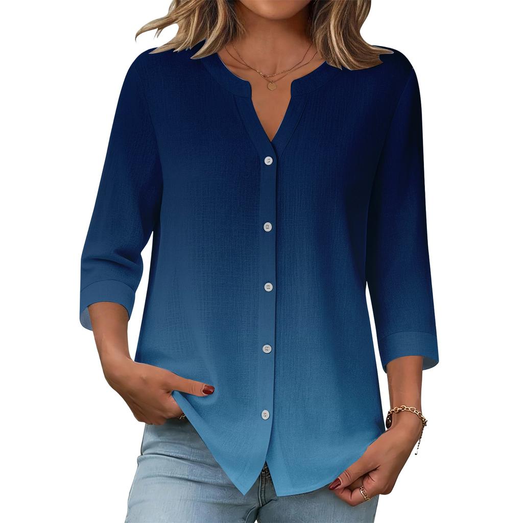 Top Casual da Donna con Stampa Sfumata