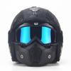 Men Women Artificial Leather Motorcycle Cycling  Helmet Vintage Personality 3/4 Full Helmet Suitable For Mountain Bike Motorcycle Atv Off-road