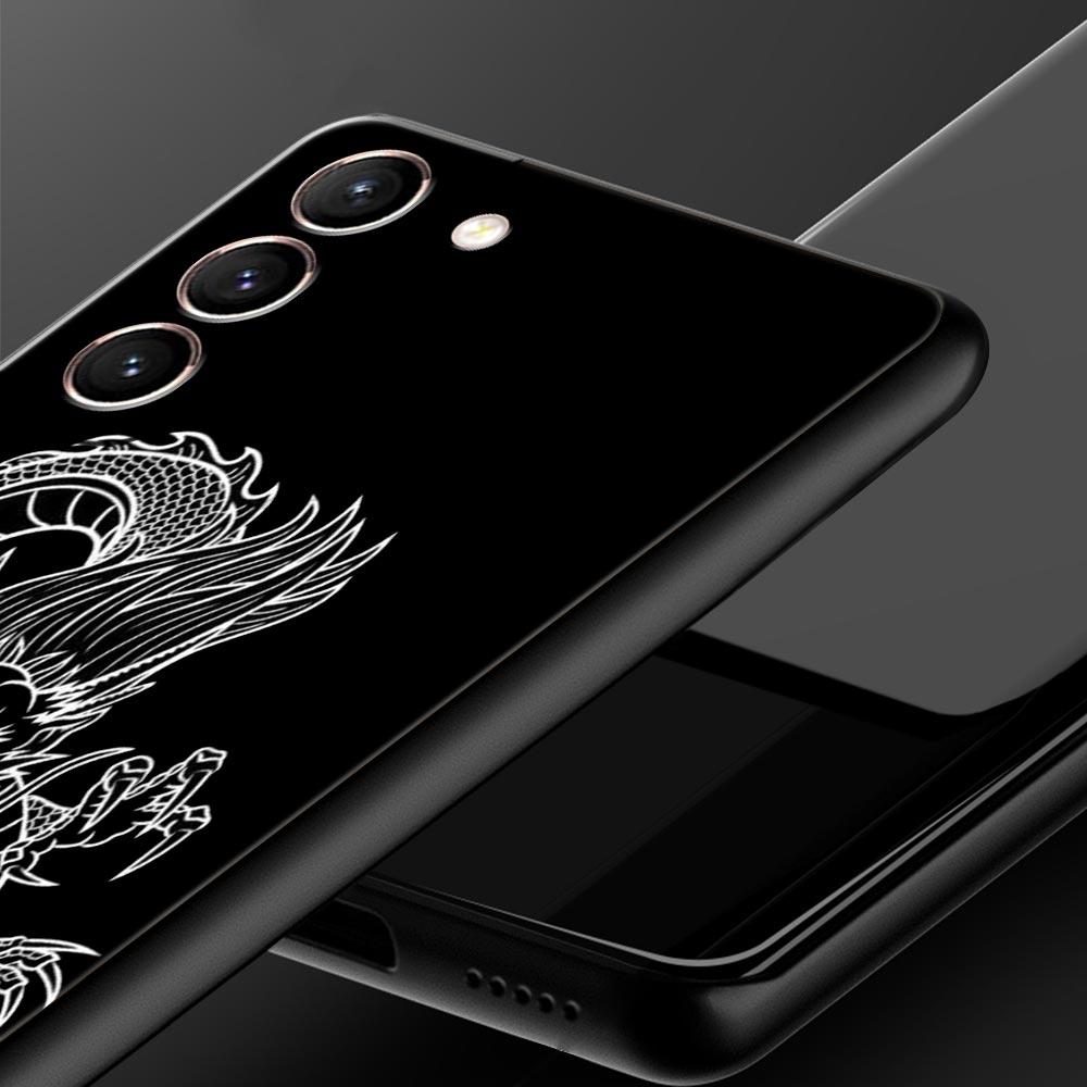 Phone Case For Samsung Galaxy S23 S22 Ultra S20 S21 FE 5G S10 S9 Plus S10E S8 Note 10 20 Silicone Black Cover Dragon Fashion