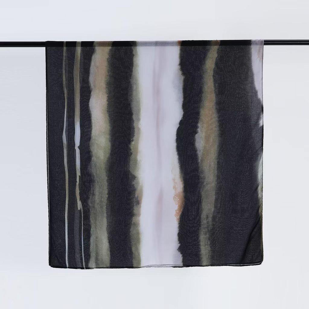 Women's Tie-Dye Watercolor Cotton Linen Scarf - Soft and Stylish Headscarf