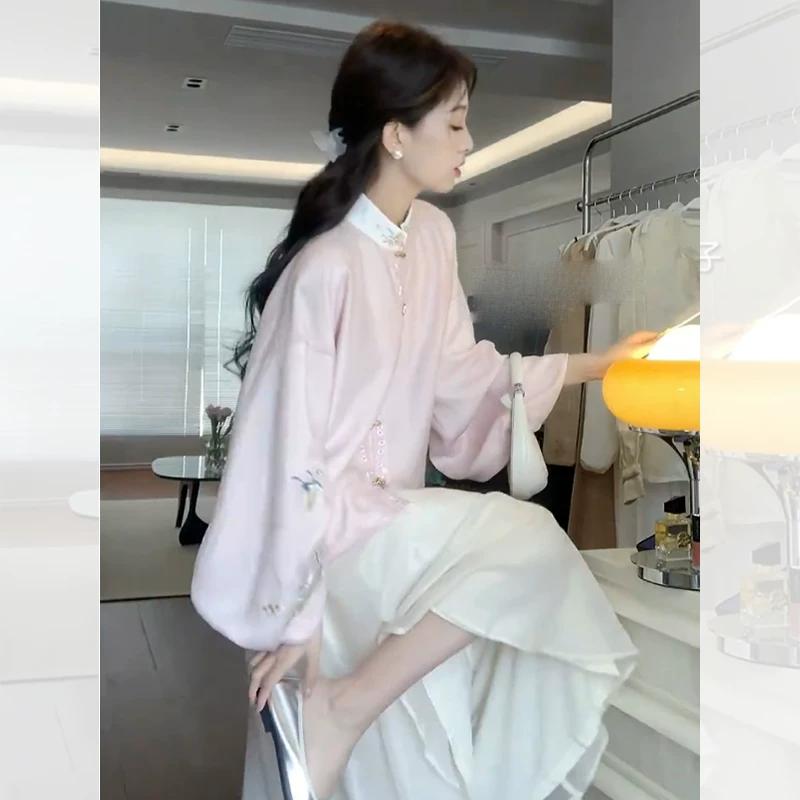 

Women s Early Spring Zen Tea Gown Two-piece Set Horse-Face Skirt S