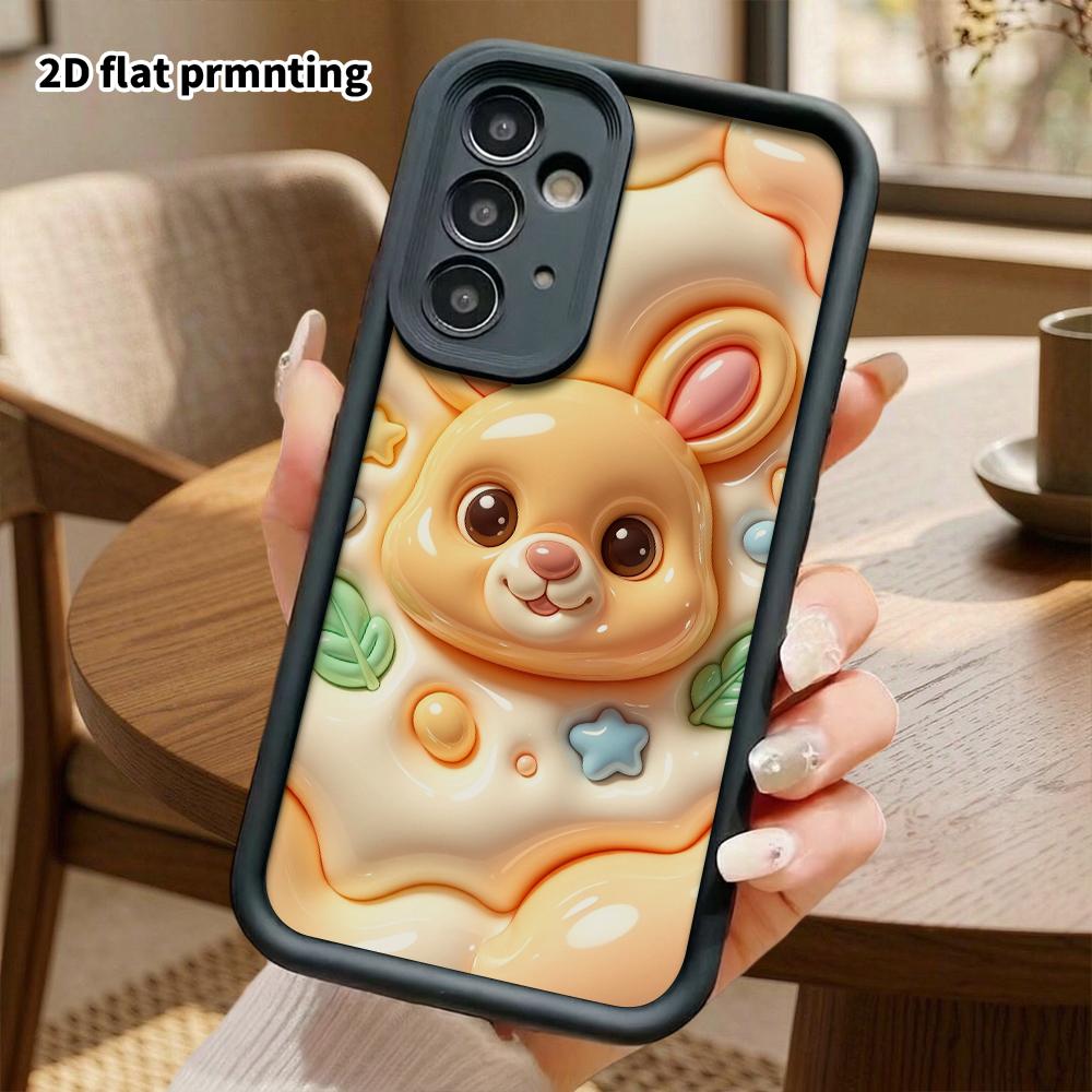 Phone case: 2D flat, suitable for Samsung Galaxy A34 A35 M05 M06 S20 S22 S21 FE Plus 5G protective case, Creamy Little Bunny, perfect Christmas and Ha