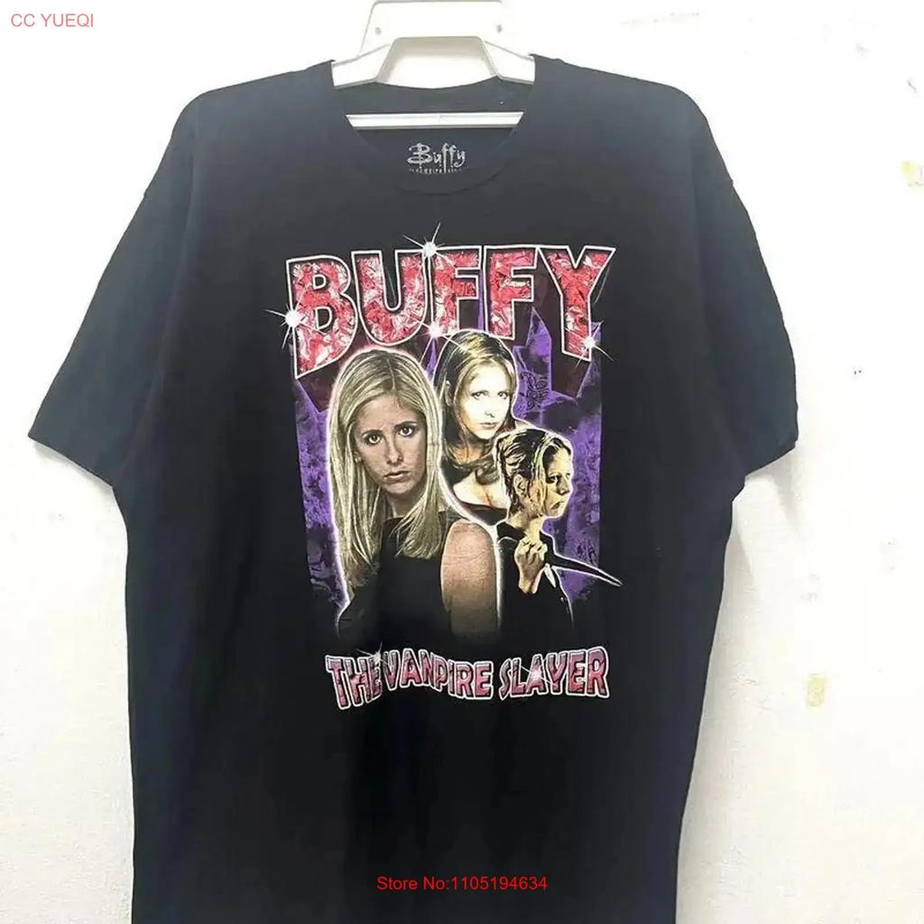 Buffy The Vampire Slayer Movie Horror Black Heavy Cotton T Shirt Kh6425 Vintage Washed Fashion Comfortable Unisex Homme Casual
