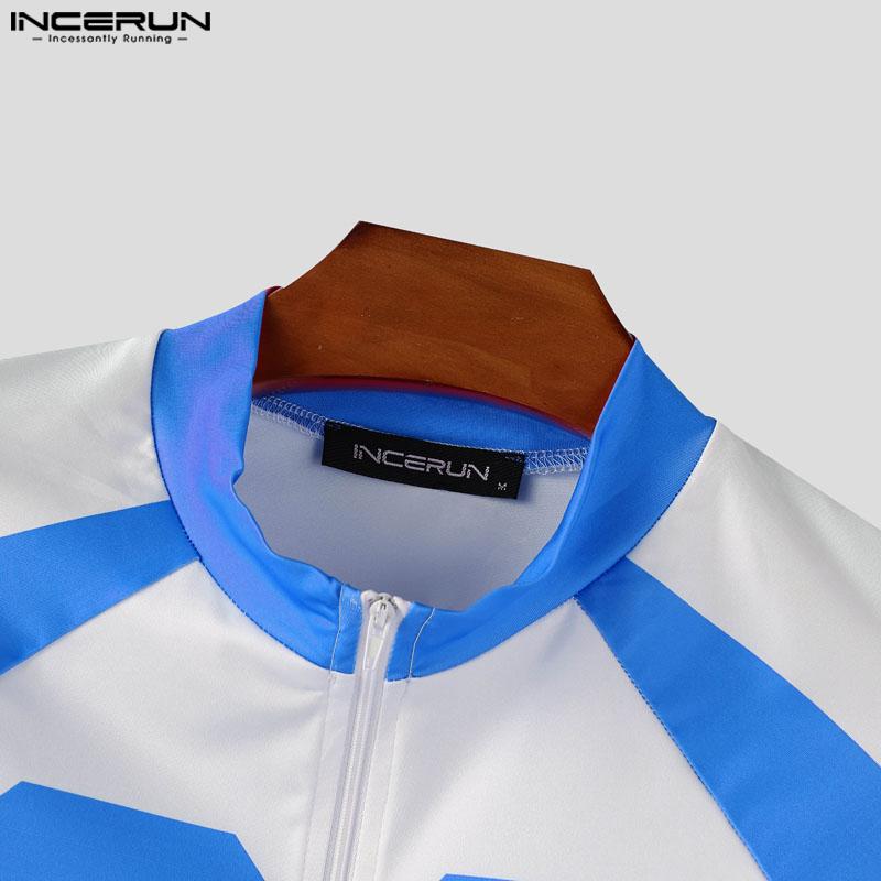 INCERUN Men's Sleeveless Letter Print Zip-up Fitted Jumpsuits Playsuits Underwear Pajamas