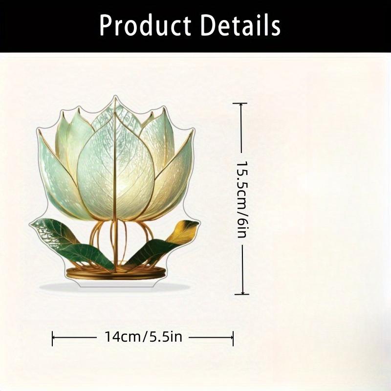 2D Flat Lotus Acrylic Desktop Decoration, Floral Design, Suitable for wall Decoration, porch, Room, Villa, accents Home, Hallway, or Workplace - Rusti