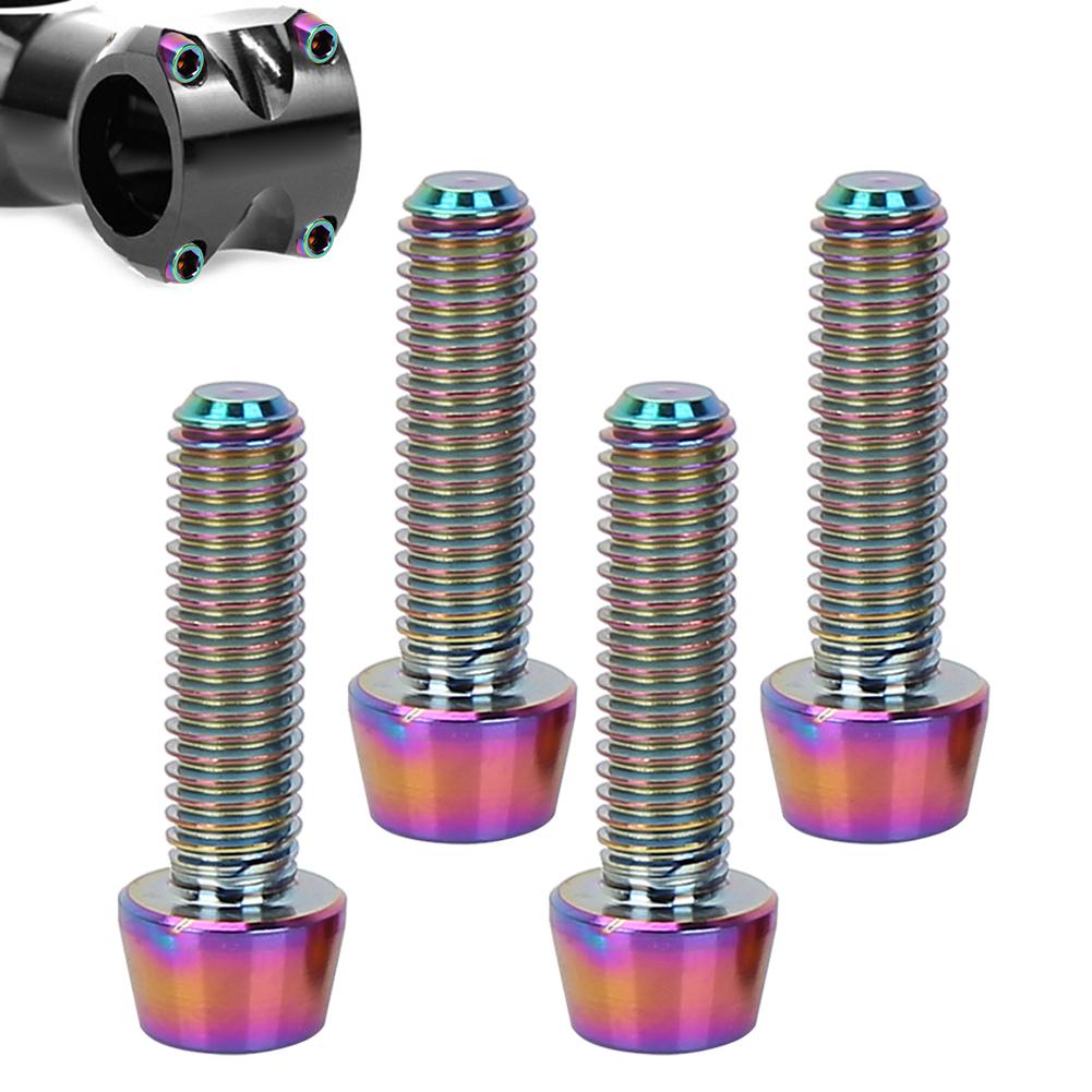 4ks M5*18mm Šrouby z titanové slitiny pro jízdní kolo se zápustnou hlavou Šrouby pro upevnění představce horského kola