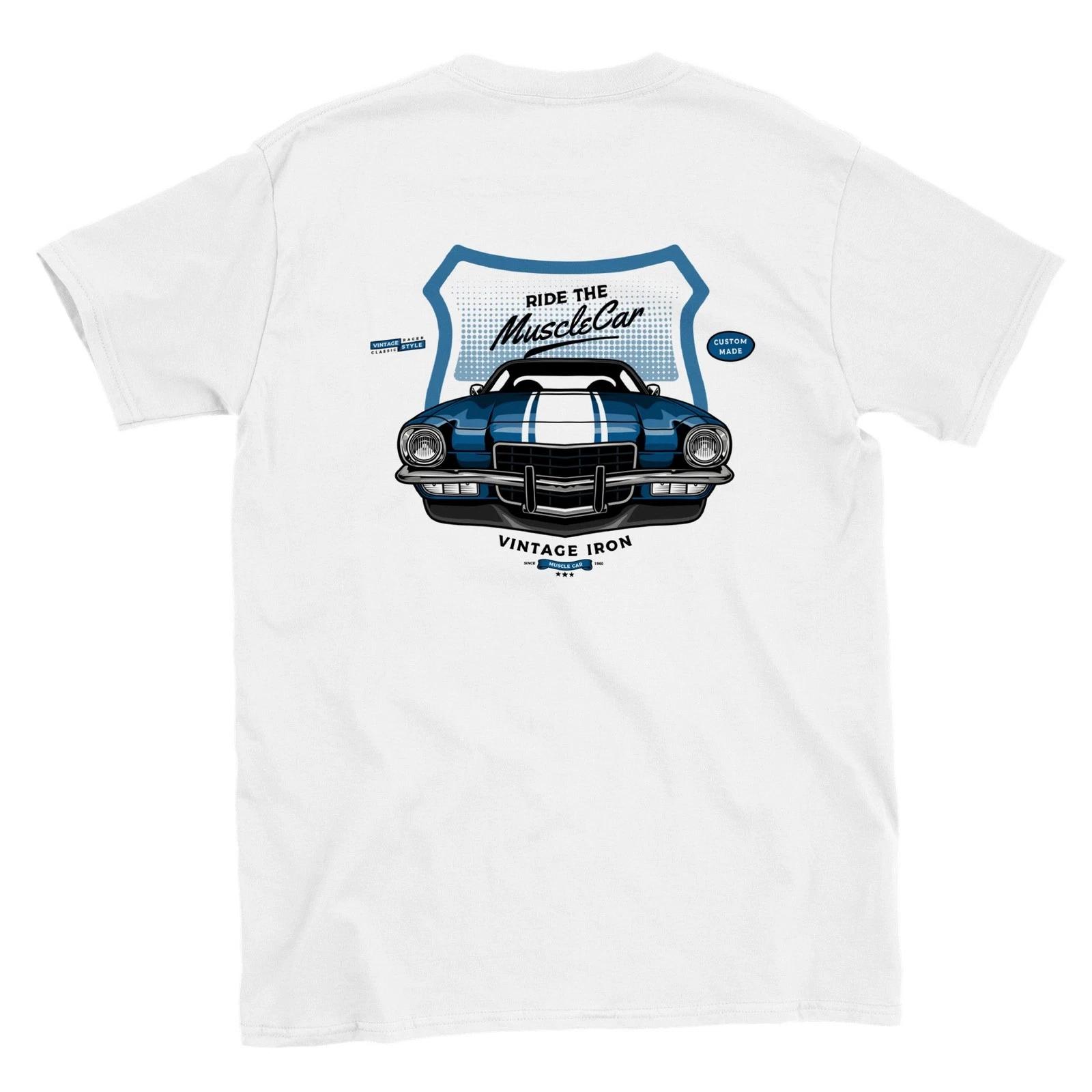 Ride the Muscle - Camaro - Back Print - Classic Unisex Crewneck T-shirt XL