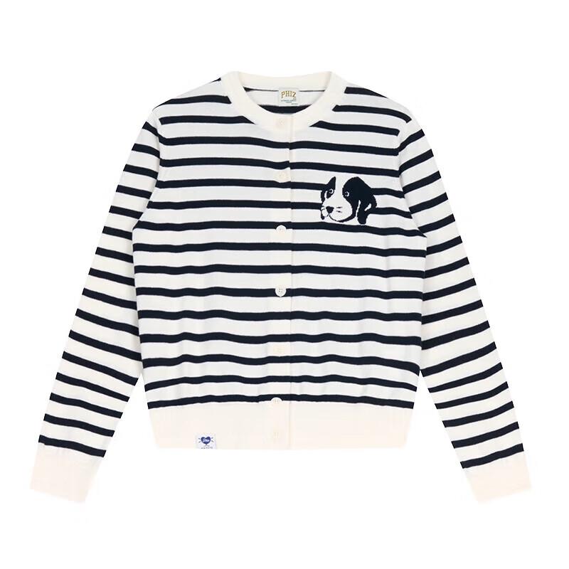 HAZZYS Women's 2025 PHIZ Striped Knit Cardigan ABYSD1CAX03