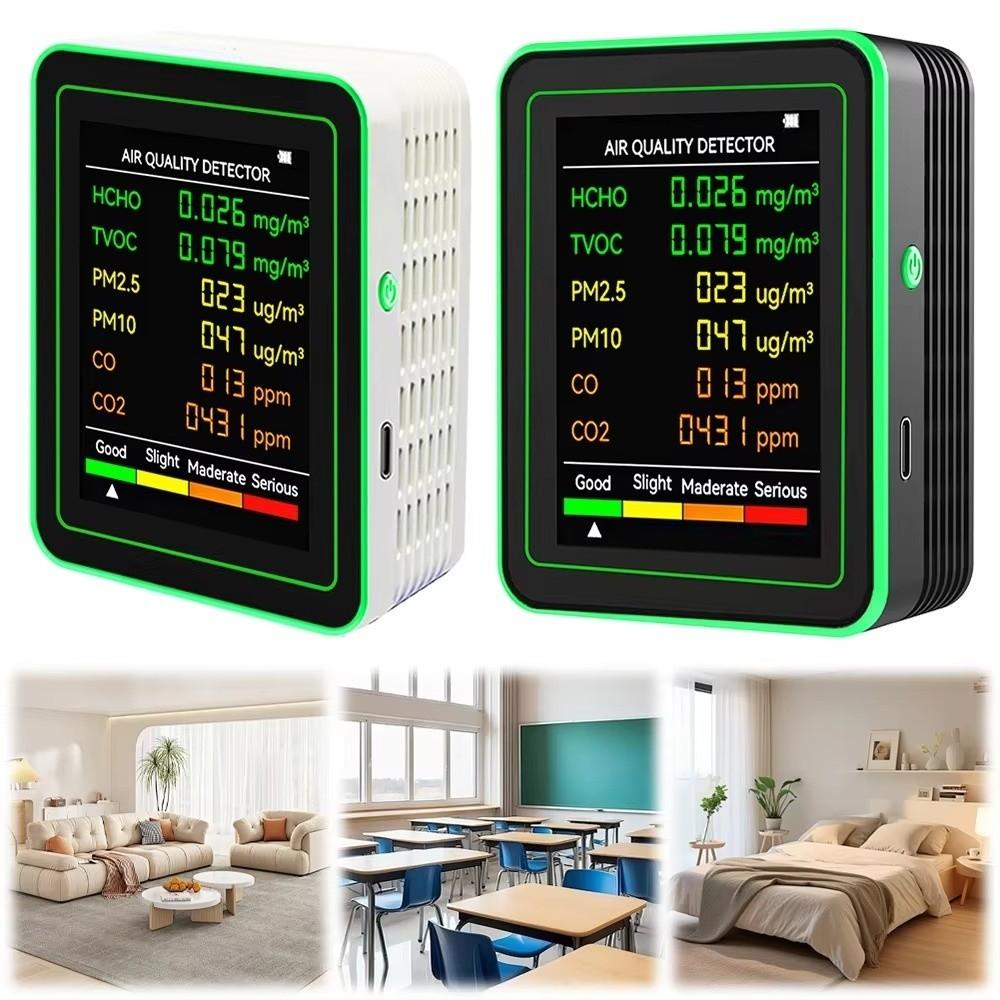 Automatic Display Air Detector 6 in 1 Carbon Dioxide Detector Air Quality Monitor  Travel