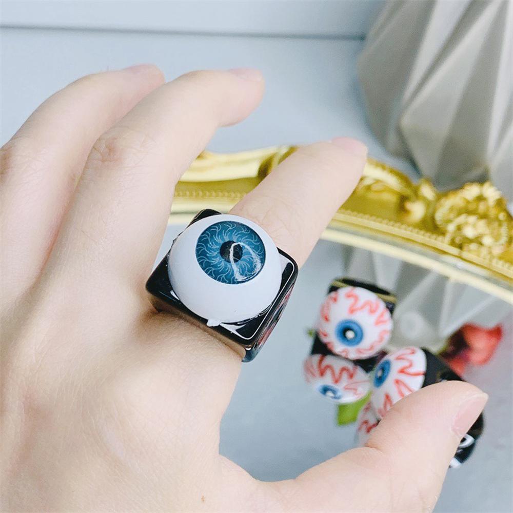 

New Geometric Cute Duck Strawberry Girls Resin Rings Fruits Finger Ring Funny Eye Fashion Jewelry