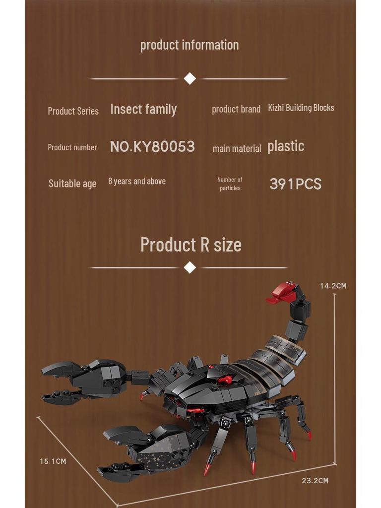 Kai Zhi Educational Building Blocks - Animal and Insect Models for Kids (Scorpion & Centipede)