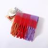 Autumn and winter new style warm pull hair color grid scarf fashionable versatile outer