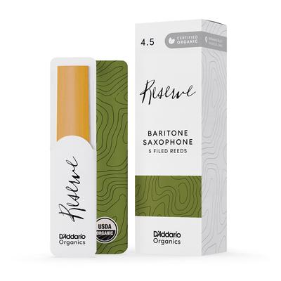 WoodWinds Reed for Baritone Saxophone USDA Organic Certified RESERVE ODLR0545 Pack of 5 D'Addario D'Addario [Hardness 4.5] []