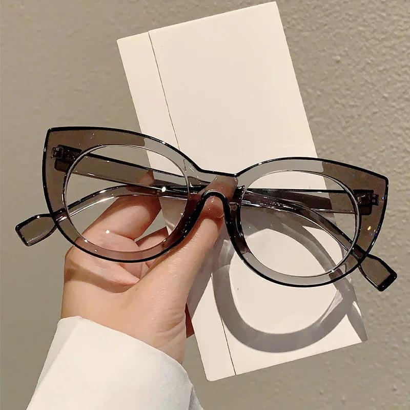 Anti Blue Light Glasses for Women Luxury Brand Designer Cat Eye Eyewear Fashion Punk Cartoon Line Frame Glasses