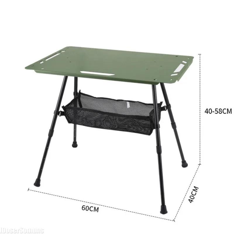 Ultralight Tactical Table Foldable Portable Lifting Table Camping Gear Picnic Coffee Table Complimentary Hanging Net Outdoor