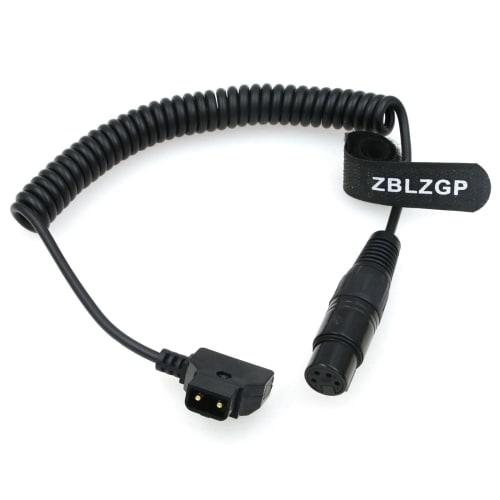 ZBLZGP D-Tap Male To XLR 4-Pin Female Power Cable (Straight, Coiled) for Blackmagic URSA Mini Pro 4.6K Camera LVM-170A, TVlogic Monitor ROLAND EDIROL