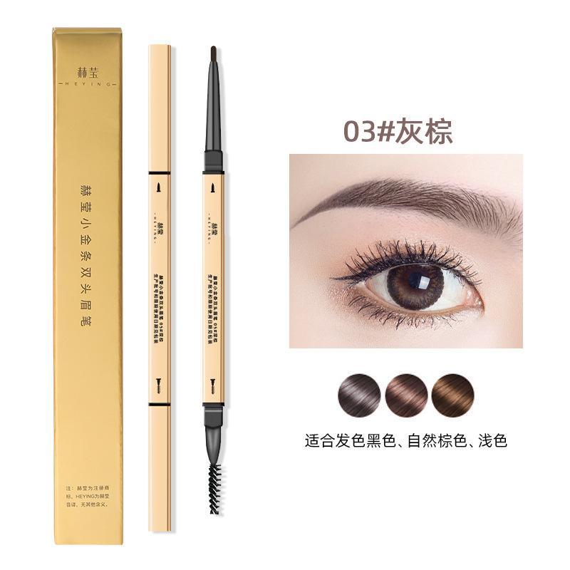 Double Head Eyebrow Pencil Long Lasting Sweatproof Natural Makeup For Beginners