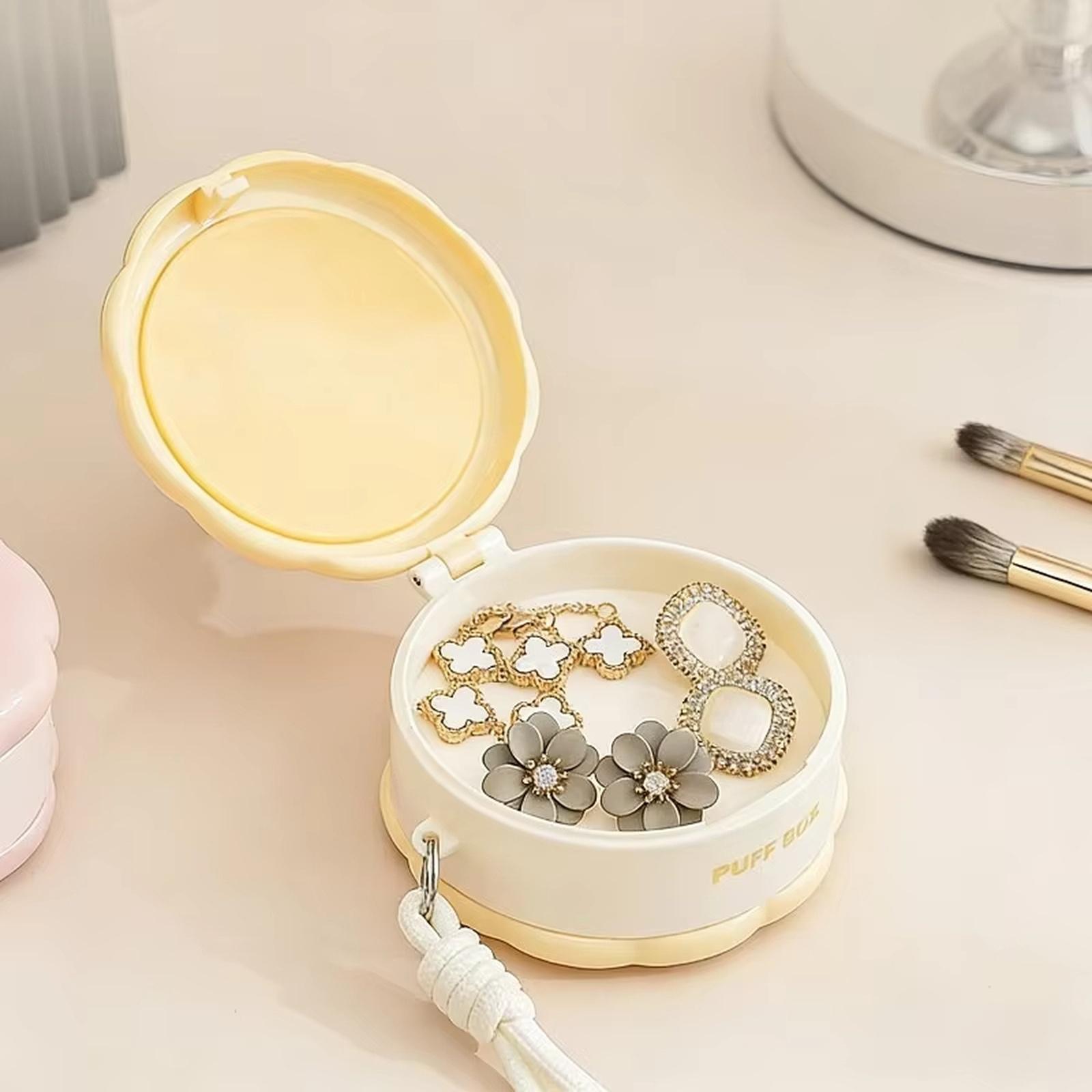 

Double Layer Compact Storage Box Portable Lightweight Organizer for Small Accessories Jewelry Earrings Studs Storage Case with Handle one size
