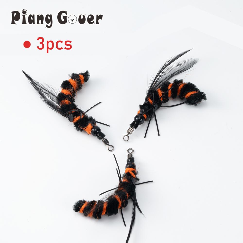 

Artificial Hornet Cat Toy Teaser Stick for Changing Heads Feather Pet Toys Wand Accessories