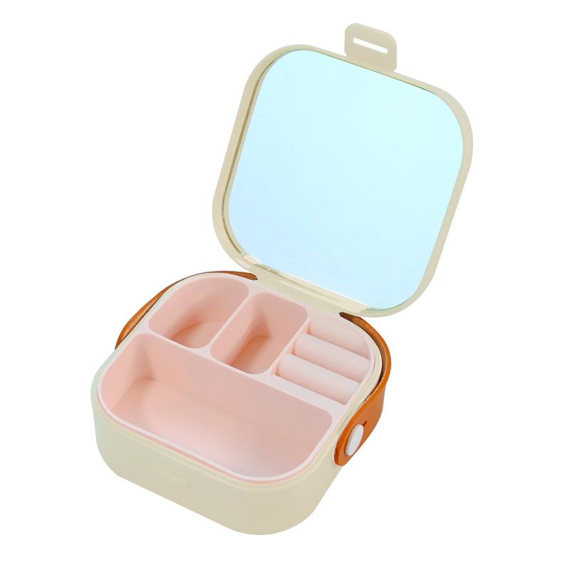 

Портативная шкатулка для украшений, кольцо, ожерелье, отделение для помады, многофункциональная коробка для хранения из полипропиленового пластика, носите ее с собой