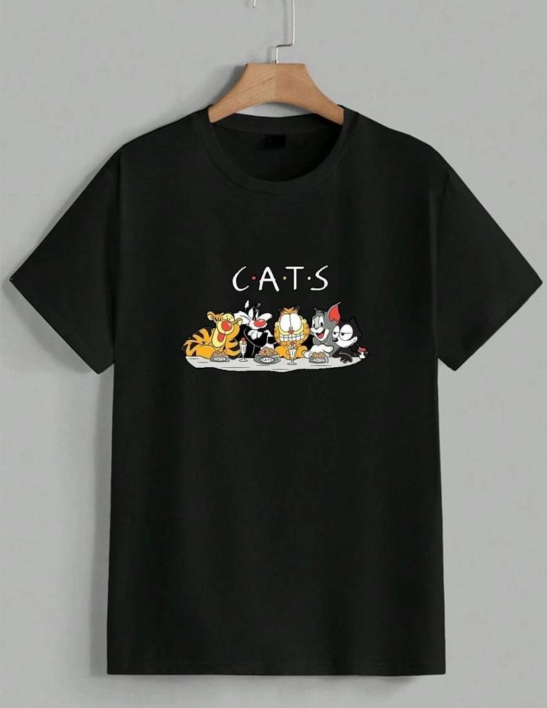 90s Cartoon Cats Tee Yellow Cat Tom Felix Sylvester Pop Culture T-Shirt Unisex