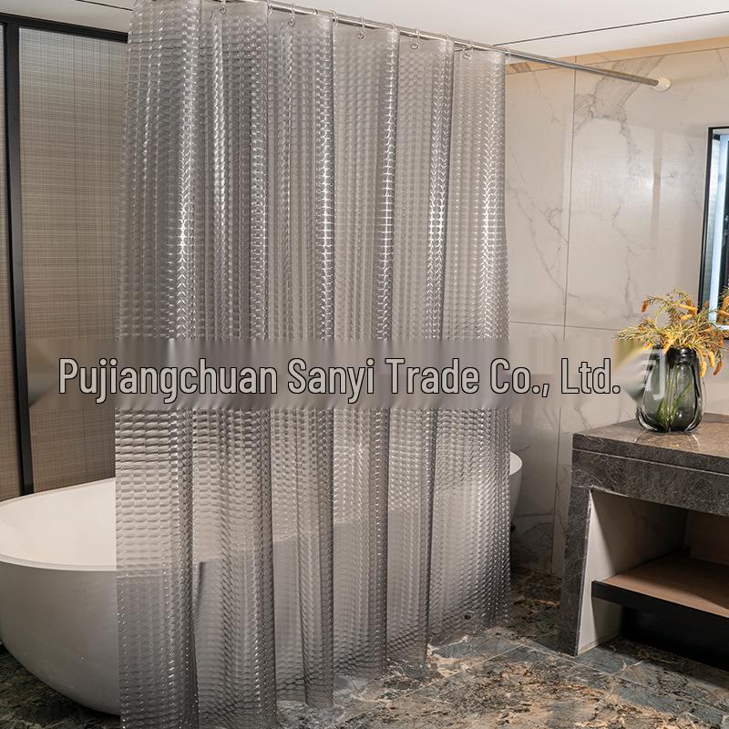 Translucent Waterproof & Mildew-Proof PEVA Shower Partition Curtain