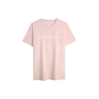 Letter Round Neck Pullover Versatile Short Sleeve T-Shirt Men T-Shirts Shell-Pink J321612-TF6