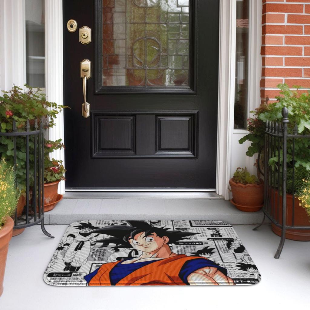 Custom Goku Anime Doormat Non-Slip Entrance Welcome Kitchen Bathroom Floor Door Mat Cute Cartoon Toilet Living Room Carpet Rug