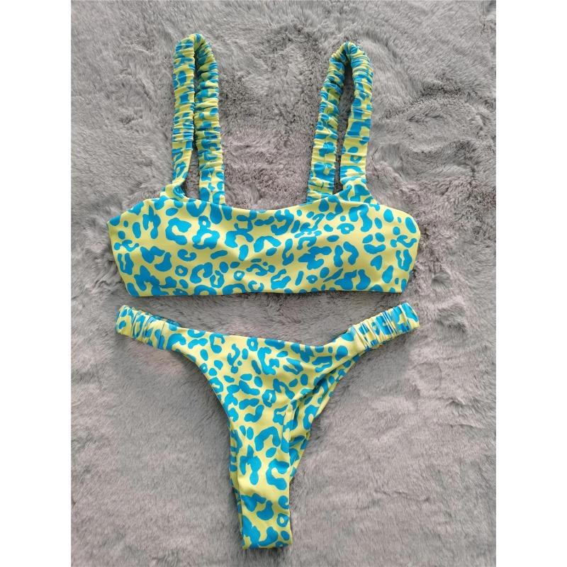 Sexy Micro Bikini 2025 Women Orange Leopard Push Up Padded Thong Swimsuit Female Cut Out Bathing Suit Swimwear Trajes De Baño
