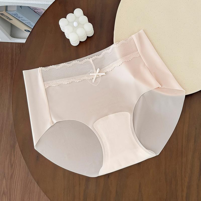 Ladies Summer Lace Waist Head Splicing Light Transparent No Trace Naked Sense 10A Antibacterial Crotch Waist Triangle Briefs