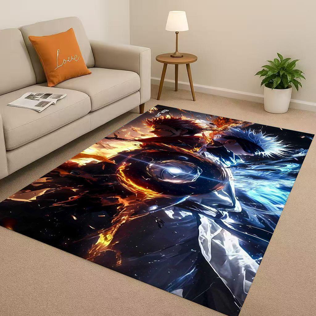 Anime Jujutsu Kaisen Cartoon Itadori Yuj Living Room Non-Slip Area Rug Carpet for Bedroom Playroom Sofa,Home Decor Doormat KID