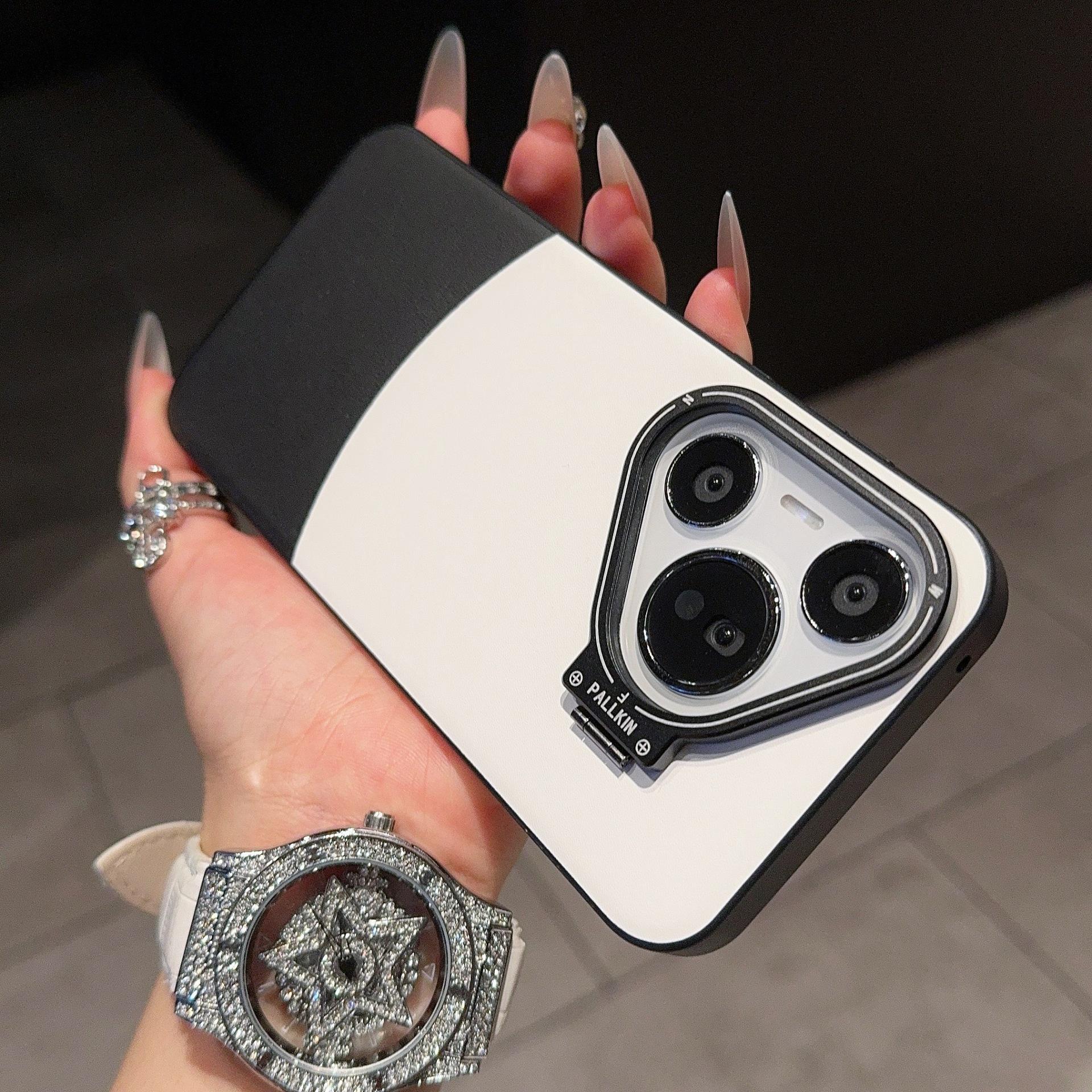 Kunlun Plain Leather Anti-slip Lens Stand Phone Case for P70 Pro Series Huawei Mate 60 Pro+