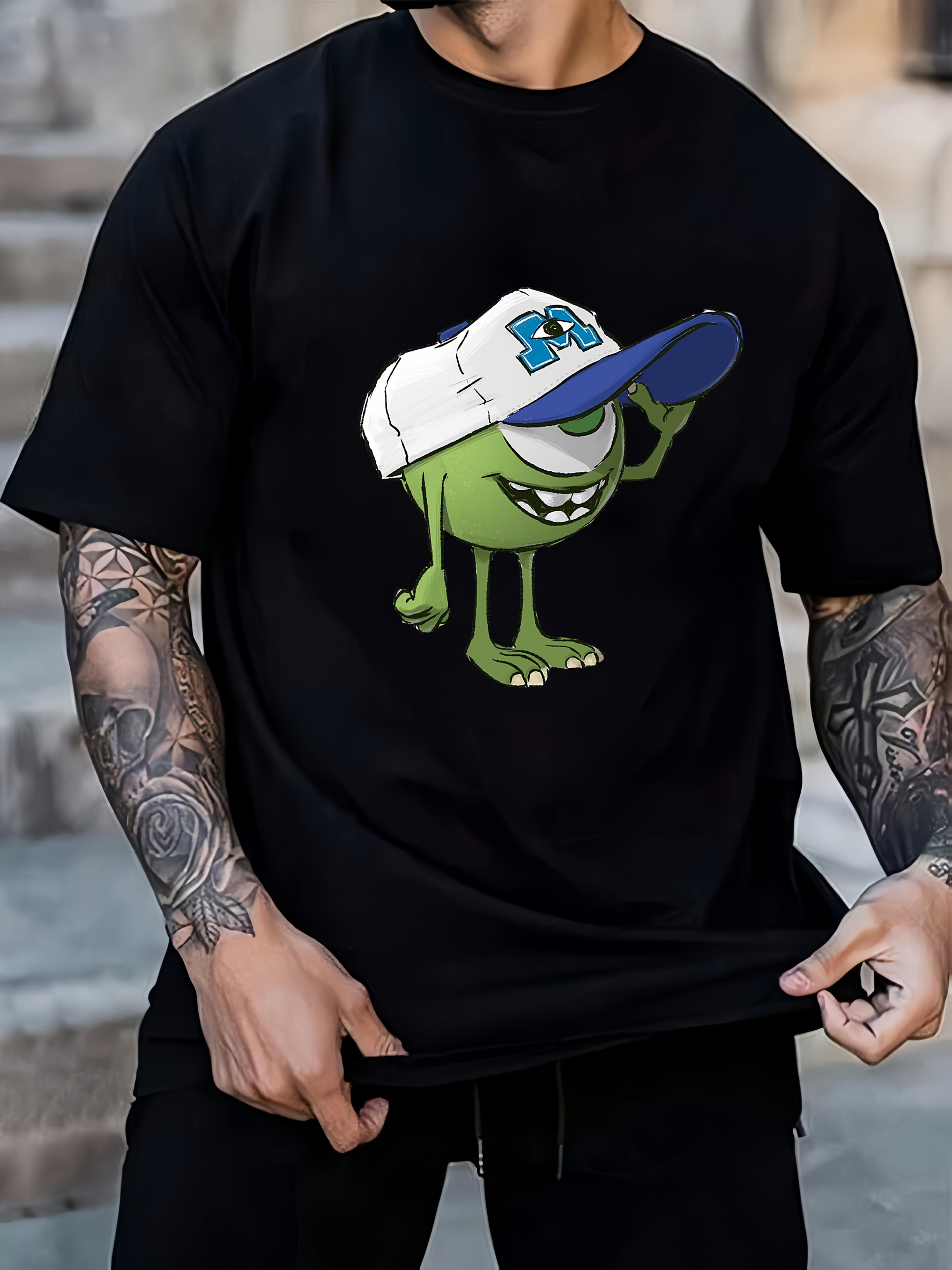 Casual Black T-shirt with Mike Wazowski Graphic - Monsters XXXXL