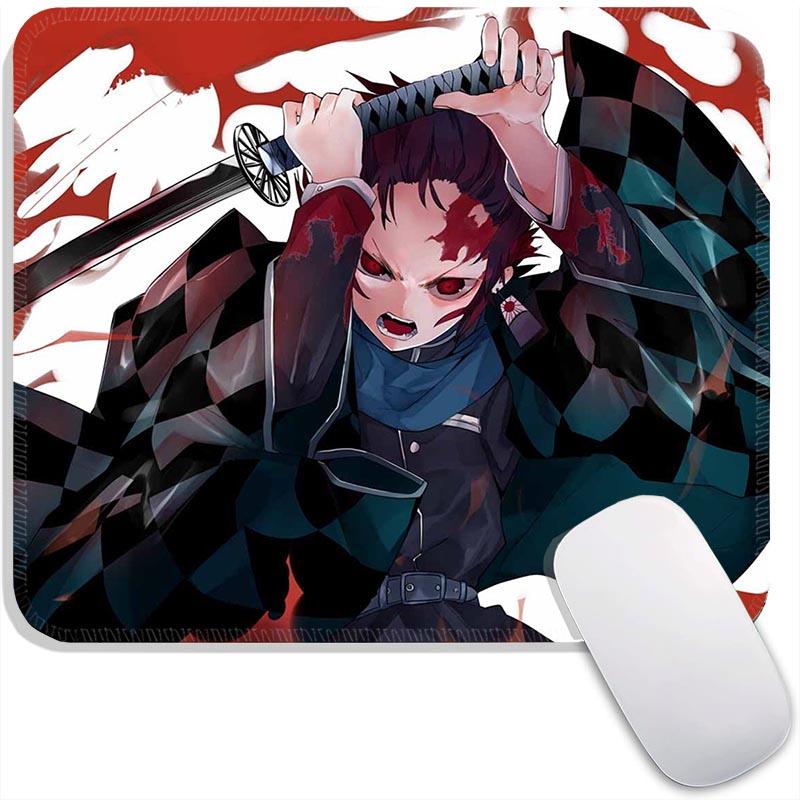 Small Mouse Pad Anime Demon Slayer Gamer Edge Stitched Standard Gaming Mousepad Travel Mouse Mat Non-Slip Office Mousemats