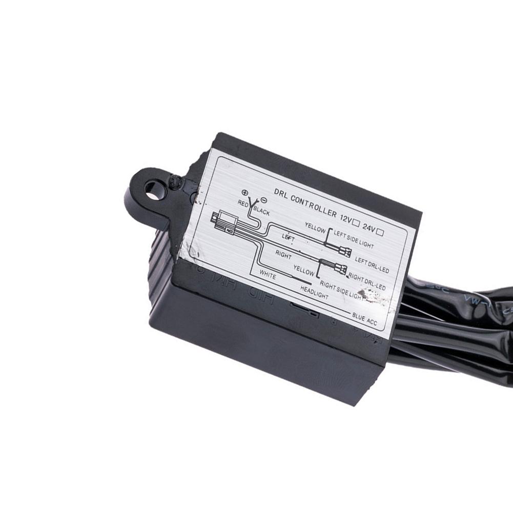 Auto DRL Controller Auto LED Tagfahrlicht Relaiskabelbaum Dimmer Ein/Aus 12-18V mit Stroboskop- & Dimmfunktion