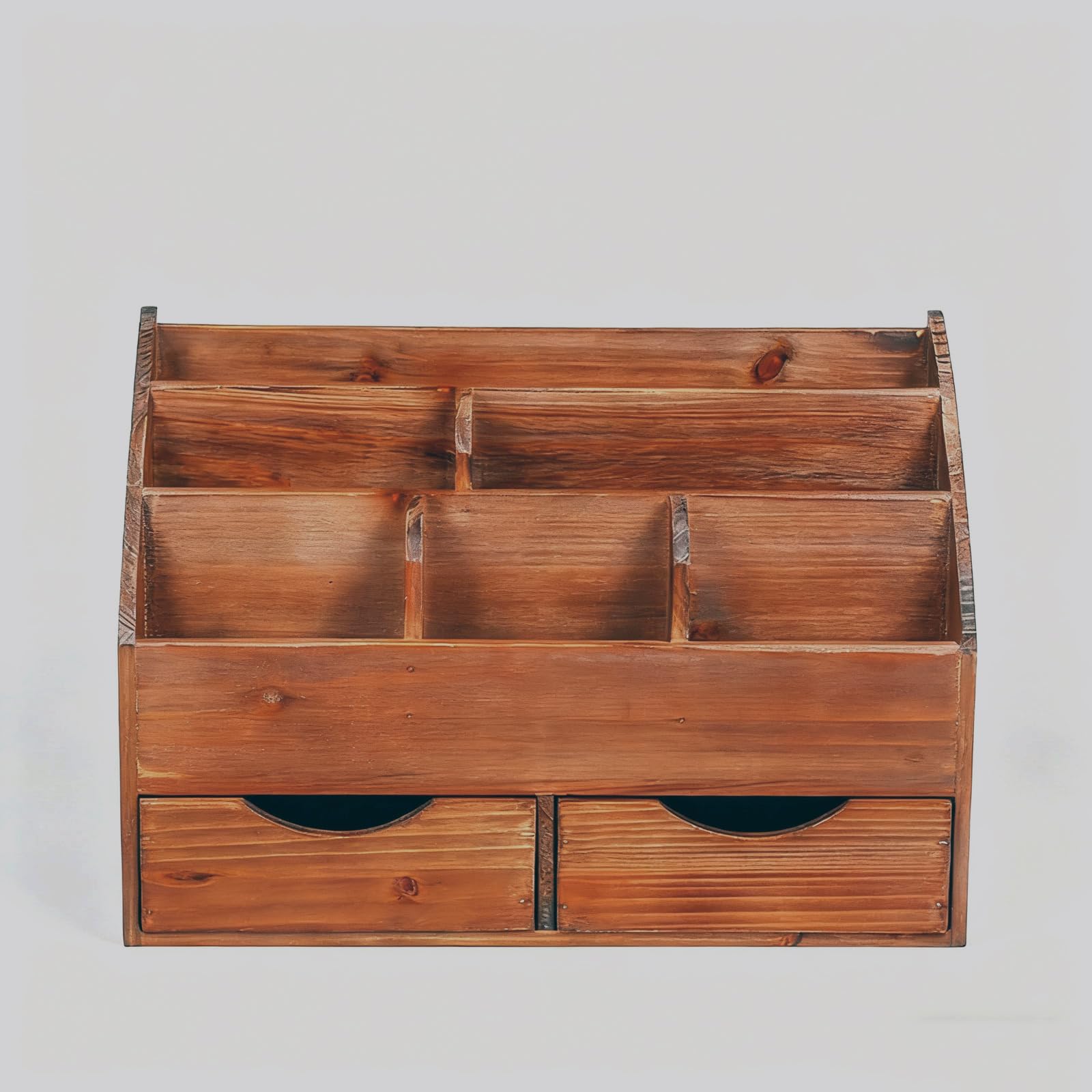 Juleduo Desk Bookstand Bookshelf Organizer Small Item Storage Drawer Tabletop Storage Wooden Accessory Shelf Remote Control Rack Brown 6890₽