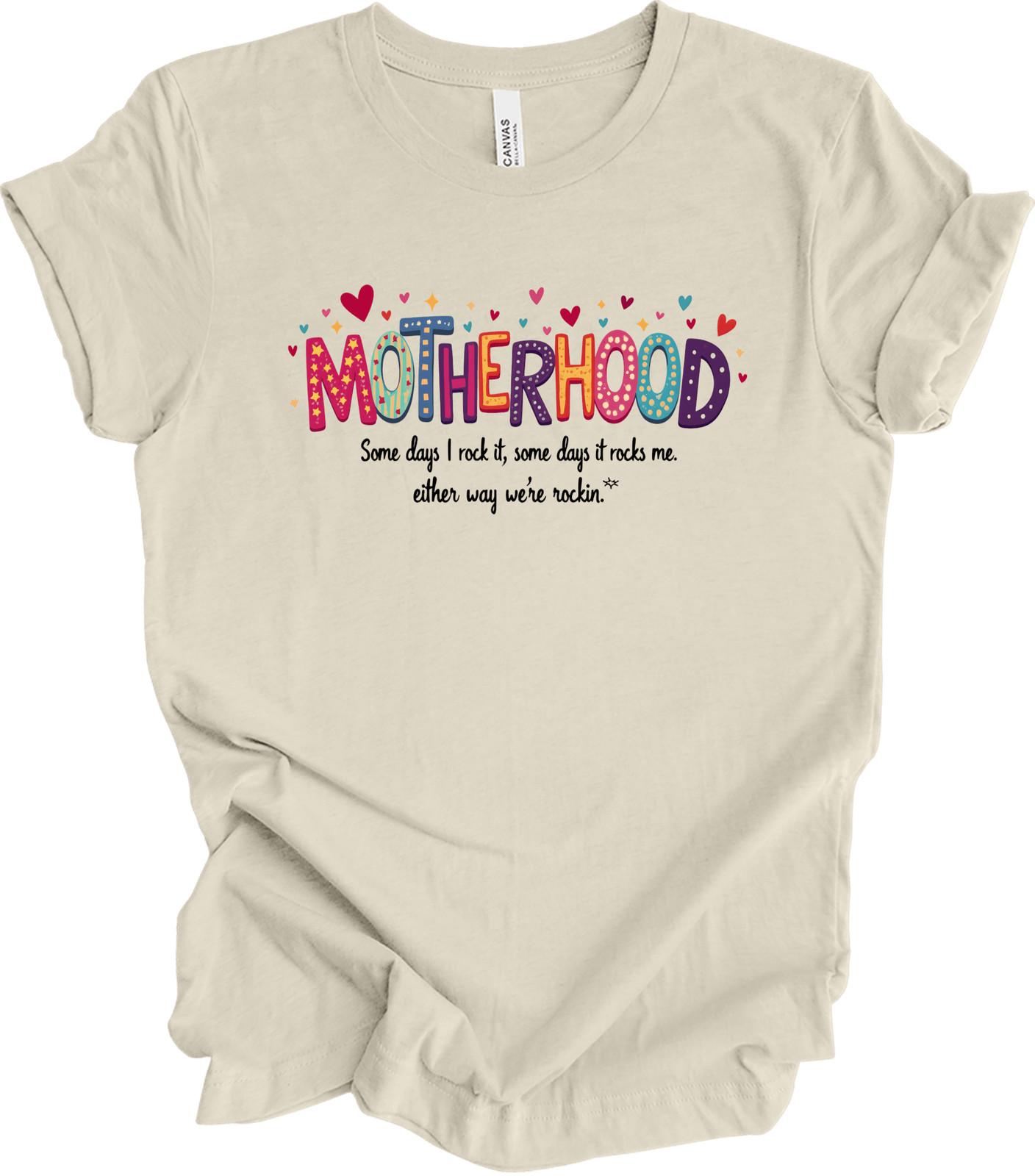 Colorful Retro Motherhood Art – Bold Typography, Fun Patterns, Vibrant... T-shir L