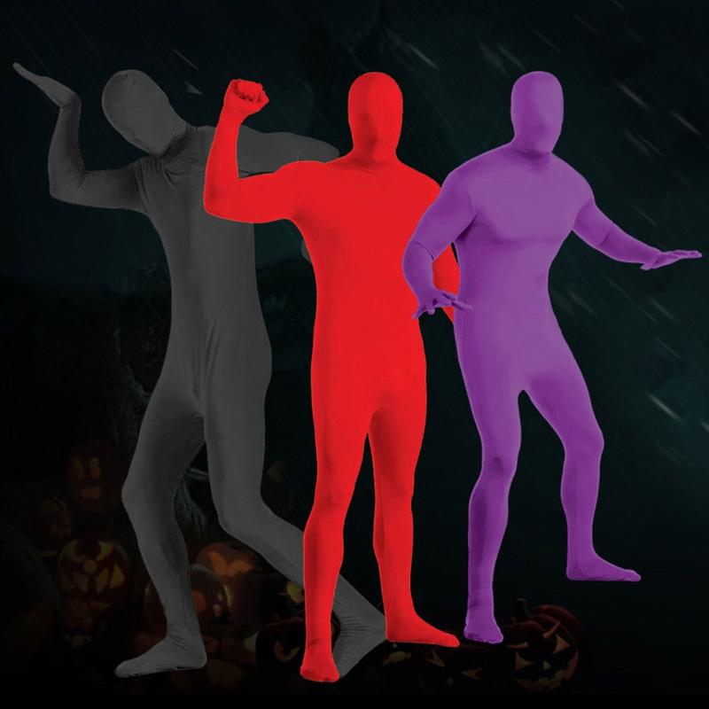 Tuta Intera Spandex Elasticizzato Costume Adulto Cromakey Collant Scomparire Uomo Unisex Body per Halloween Cosplay