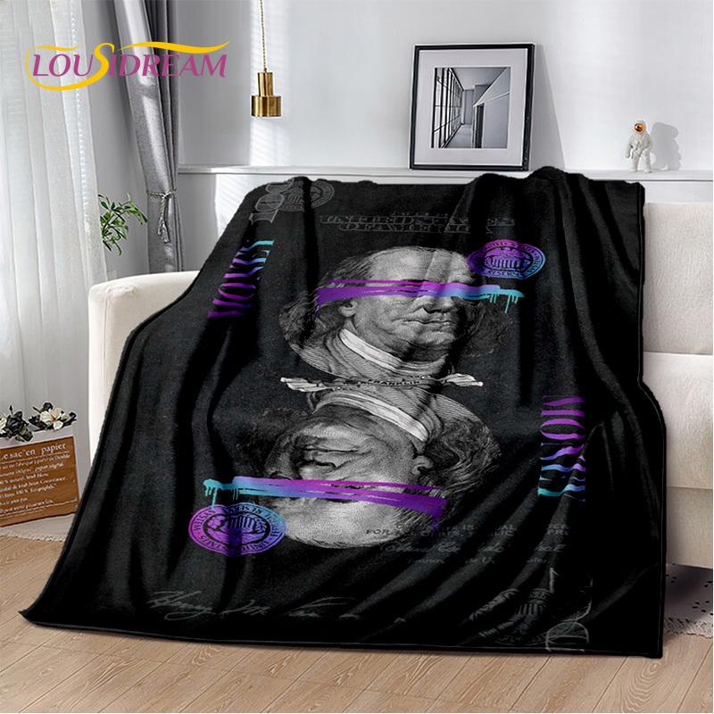 Zengin Dolar Euro Pound Para 3D Karikatür Battaniye, Yumuşak Atmak Battaniye Ev Yatak Odası Yatak Kanepe Piknik Ofis Seyahat Kapak Hediye Çocuk