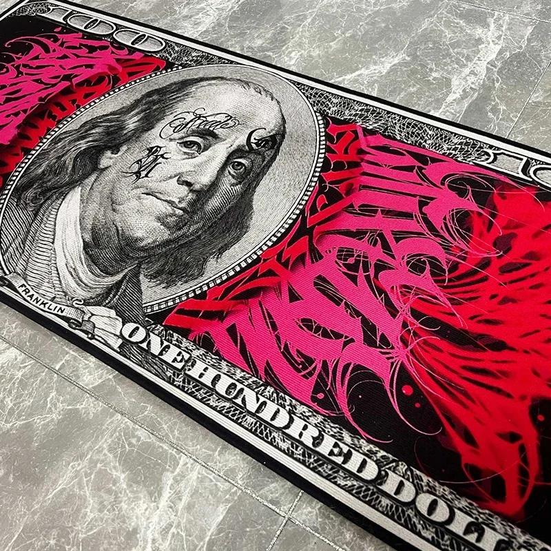 Dollar Pattern Carpet for Living Room Bedroom Decoration Usd Banknotes Long Floor Mat Bedside Area Rugs US Dollars Doormat Home