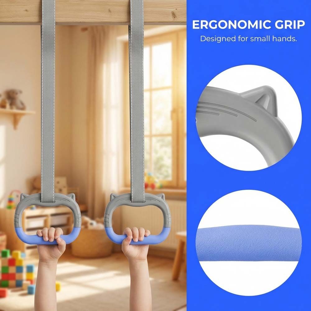 With Straps Pull Up Bar Durable Fitness Exercise Ring Gym Ring Gymnastic Rings Fitness Training