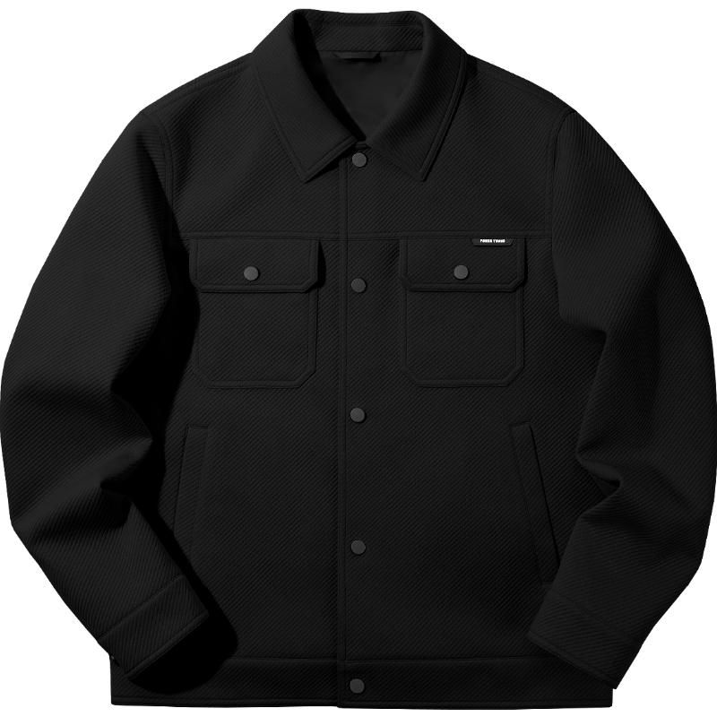 HLA Men's Striped Lapel Autumn Jacket