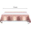 2Pcs Pink Rose Gold Birthday Tablecloth and Table Cover for Girls and Women (71in x 42in)