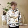 Children's Cartoon Animal Pattern 3D Digital Printing Boy Hooded Sweatshirt