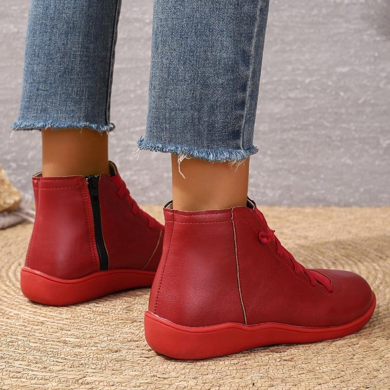 Boots Women Winter Genuine Leather Ankle Spring Flat Shoes Woman Short Vintage Boots with Fur for Women Boots