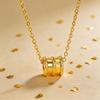 Canton Tower Gold Necklace Women's Fashion Trendy Lucky Wheel Pendant Necklace Versatile Cool Style Pendant