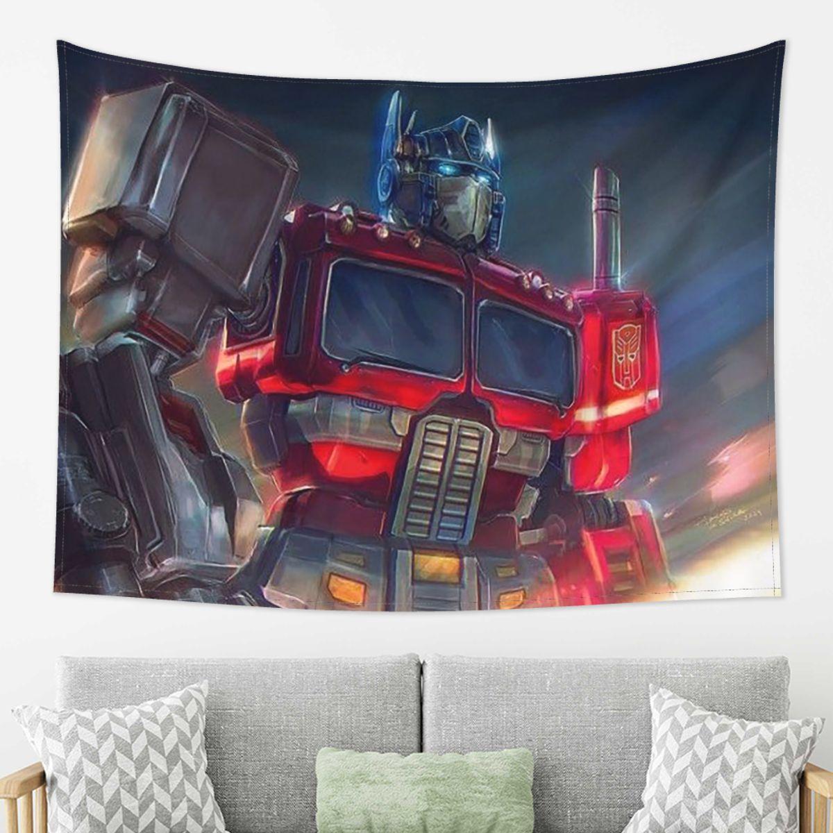 

Optimus Prime Tapestry Wall Hanging Aesthetic Home Decor Tapestries for Dorm Room 74x94cm(29x37in)