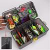 Fishing Lure Kits Mixed Universal Artificial Soft Baits Set Including Spinning Lures, Plastic Worms, Frogs, Single Hooks, Swivels and Tackle Bo