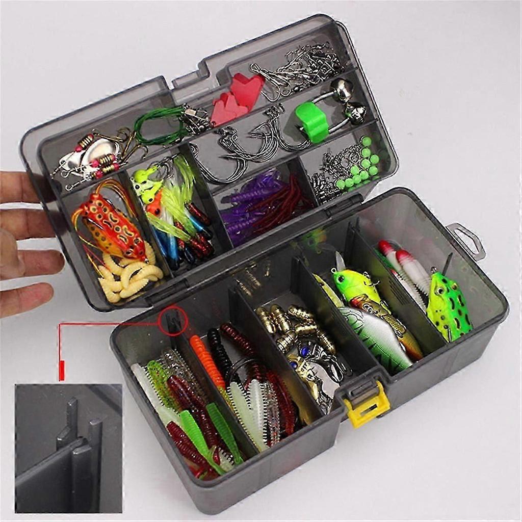 Fishing Lure Kits Mixed Universal Artificial Soft Baits Set Including Spinning Lures, Plastic Worms, Frogs, Single Hooks, Swivels and Tackle Bo
