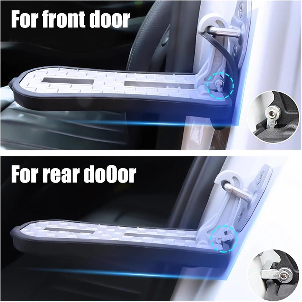Emergency Window Breaker Car Roof Rack Step Pedal Multifunction Latch Hook Foldable Auxiliary Foot Pedal Extended Car Door Step(Silicone pad-1pc)